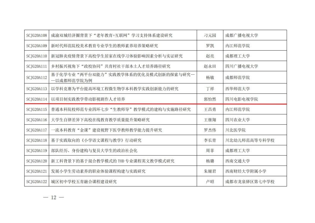 四川电影电视学院科研处